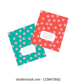 Two notebooks with pink flowers
