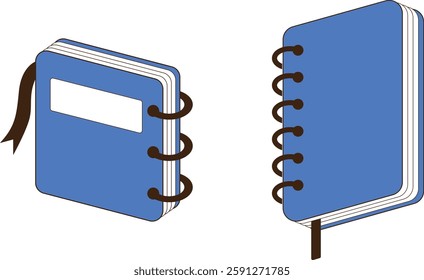 Two notes for notes. minimal line art vector illustration.