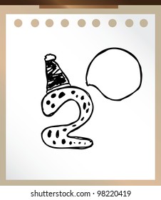 two number cartoon doodle vector illustration