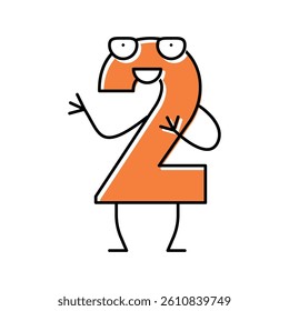 two number character color icon vector. two number character sign. isolated symbol illustration