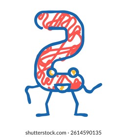 two number character doodle icon sketch vector. two number character sign. isolated symbol illustration