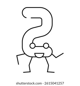 two number character line icon vector. two number character sign. isolated contour symbol black illustration