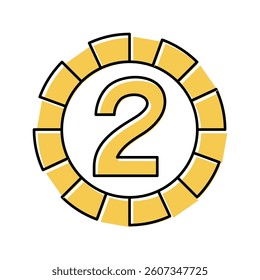 two number color icon vector. two number sign. isolated symbol illustration