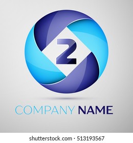 Two number colorful logo in the circle. Vector template for your design