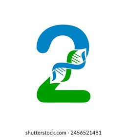 Two  number dna logo template illustration