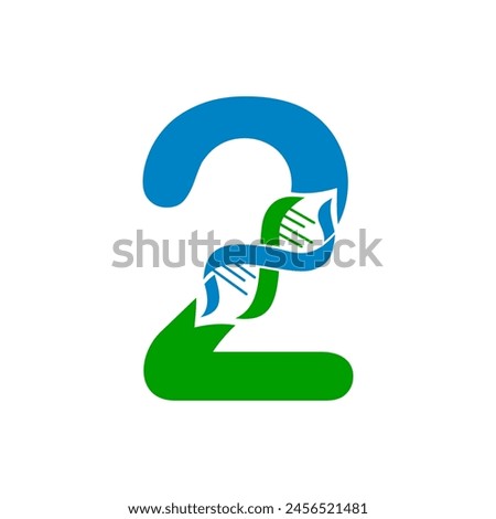 Two  number dna logo template illustration
