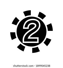 two number glyph icon vector. two number sign. isolated contour symbol black illustration