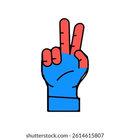 two number hand gesture line icon vector. two number hand gesture sign. isolated symbol illustration
