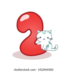 two number one illustration background baby shower banner happy birthday cartoon art design graphic cute vector card