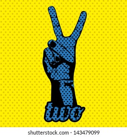 two number over dotted background vector illustration