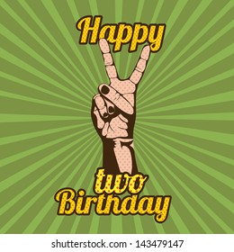 two number over grunge background vector illustration