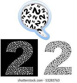 Two. Number signs. Vector illustration.