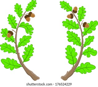 two oak branches