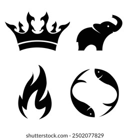 two object logos and two animal logos