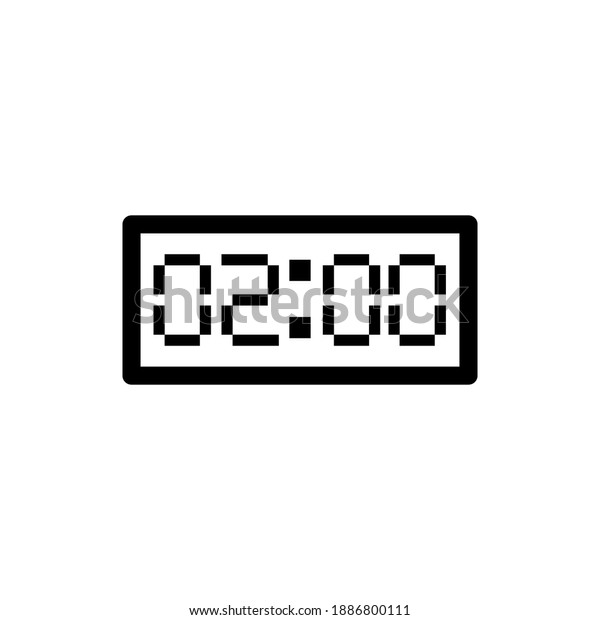 Two Oclock Vector Illustration Digital Clock Stock Vector (Royalty Free ...