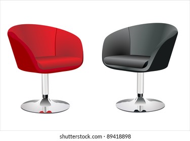 Two Office Chairs. Vector Illustration Flat Design.