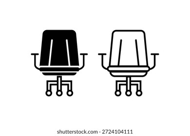 Dos sillas de oficina con ruedas sobre fondo blanco
