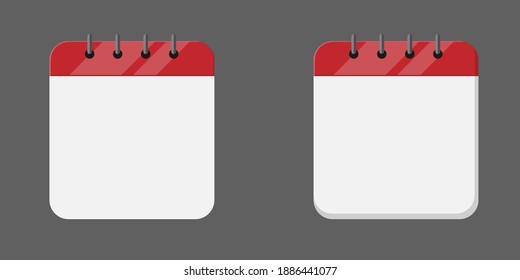 two office notepads on gray background in flat style