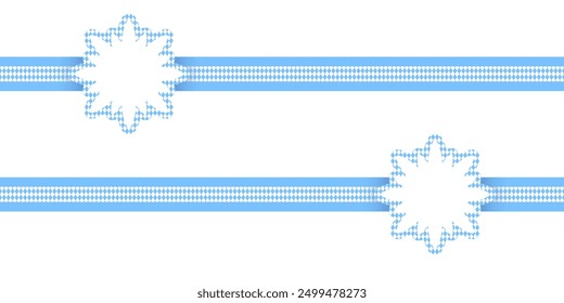 Two Oktoberfest Ribbons Diamond Pattern Edelweiss Light Blue