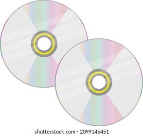 Two old cds, illustration, vector on a white background.
