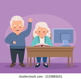 Two Old Persons Continuing Education
