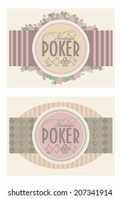 Two old vintage poker banners, vector illustration