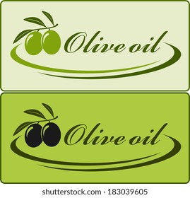 two olive oil label with decorative lines