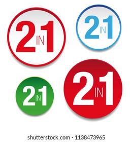 Two in One label tag set vector