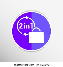 two in one product package bag Vector illustration icon. 