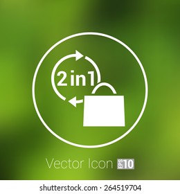 two in one product package bag Vector illustration icon.