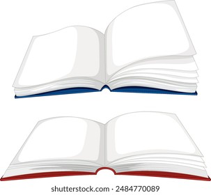 Two open books with blank pages