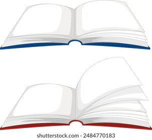 Dos libros abiertos con páginas en blanco