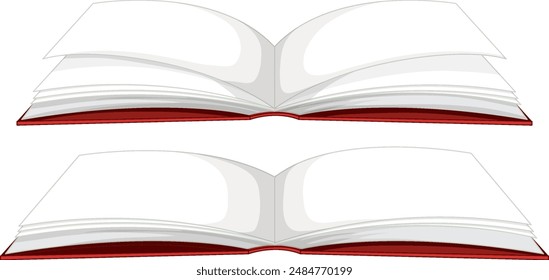 Two open books with blank pages
