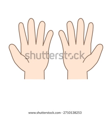 Two open hands.hand and finger gestures in front.Human body part.Hand palm gesture emoji.Sign, symbol, icon and logo isolated on white background.Flat design.Graphic.Cartoon vector illustrator.