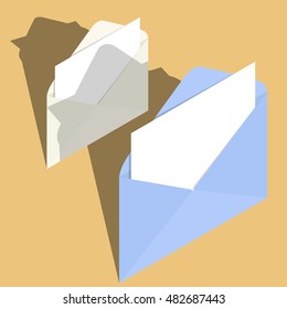 two open mailing envelope
