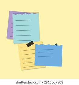 Two open notebooks with lined pages, one in light blue and one in orange, with pens resting on top.