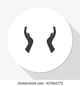 Two opened hands icon.