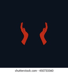 Two opened hands icon.