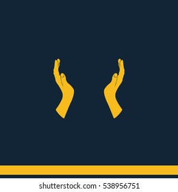 Two opened hands icon.