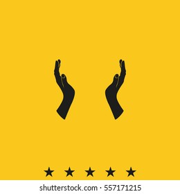 Two opened hands icon.