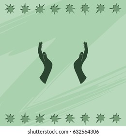 Two opened hands icon.