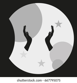 Two opened hands icon.