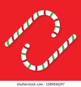 Two Opposed Candy Canes Vector