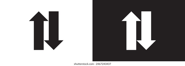 Two opposite arrows exchange vector icon. Transfer Arrow symbol. Different black directional icons, illustration for web design, mobile apps, interface and other design. Vector illustration . EPS 10  