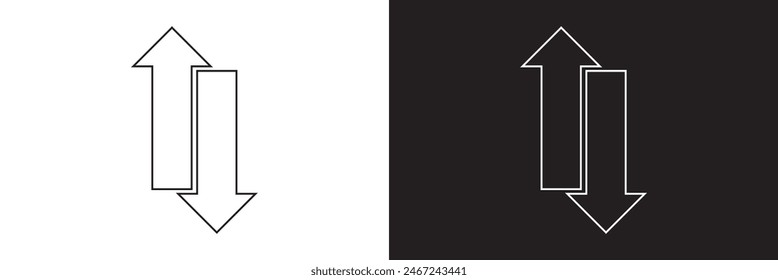 Two opposite arrows exchange vector icon. Transfer Arrow symbol. Different black directional icons, illustration for web design, mobile apps, interface and other design. Vector illustration . EPS 10  