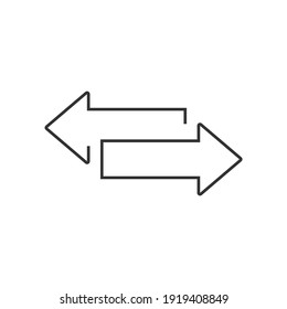 Two opposite arrows icon. Transfer vector sign 