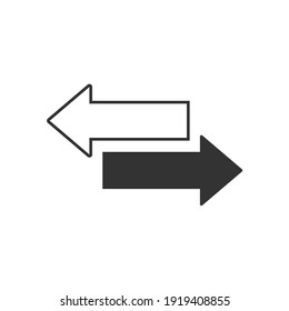 Two Opposite Arrows Icon. Transfer Vector Sign 