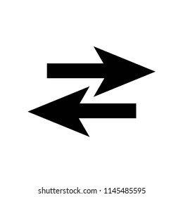 Two opposite arrows icon vector icon. Simple element illustration. Two opposite arrows symbol design. Can be used for web and mobile.