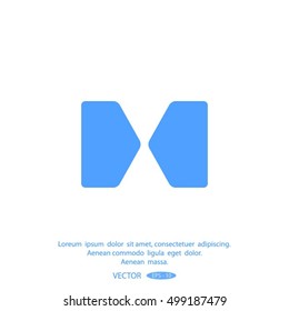 Two opposite triangular arrows pointing to the center icon.