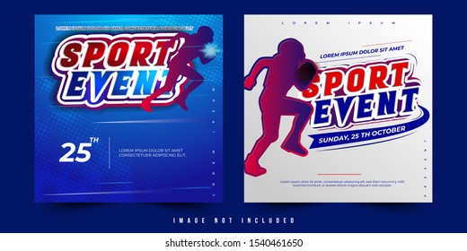 two option flyer, poster or banner design vector sport event with simple layout elegant abstract background and balance composition, editable and customize template
